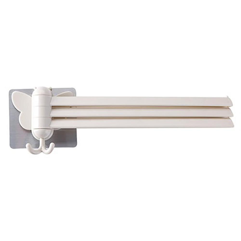 ZHOUBA Bathroom Towel Organizer Kitchen Wall Mount Folding Hanger Rotating Hook Rack