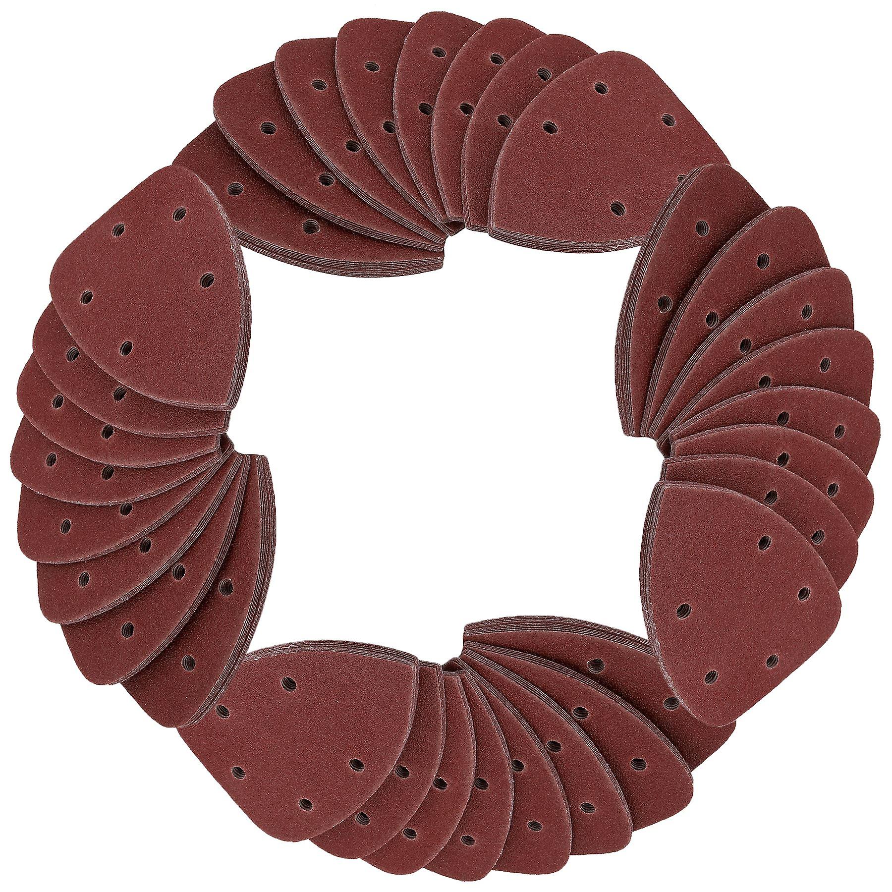 200pk Hook and Loop 140mm Sanding Triangle pads Discs Mixed Grit 40 – 240