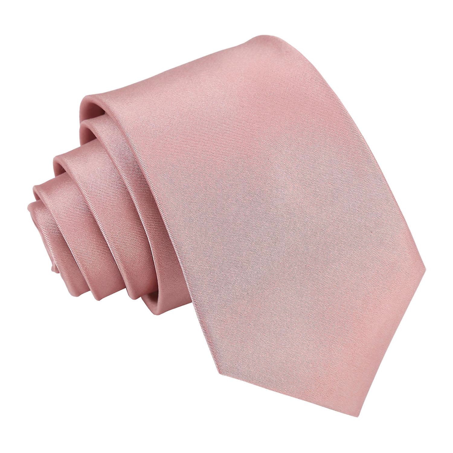 Dusty Pink Plain Satin Slim Tie