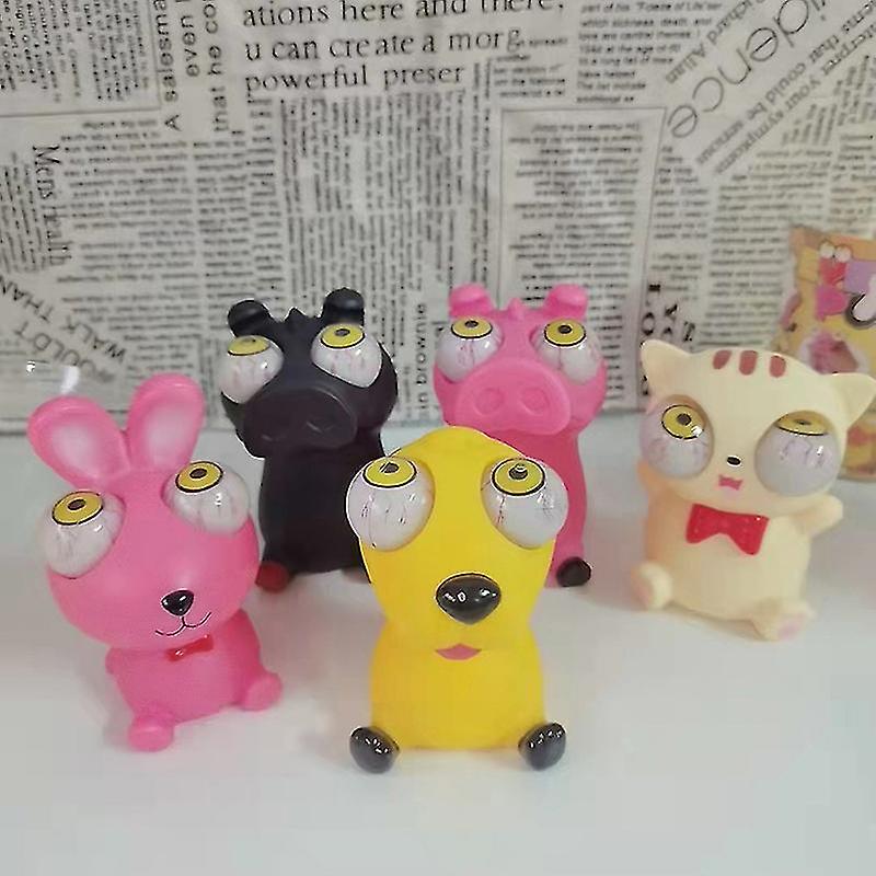 Lot De 4 Jouets Anti-Stress à Yeux Qui Sortent - Licorne, Canard, Chien, Insecte - Pour Enfants Et Adultes - 9