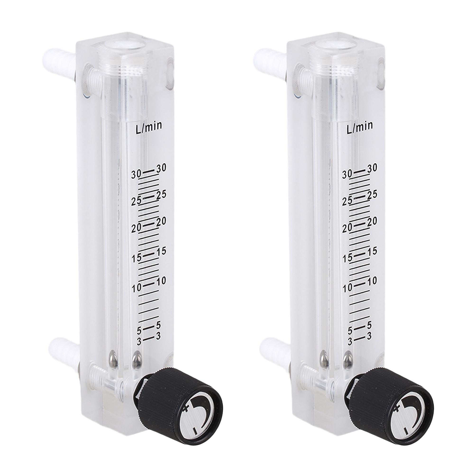 2pcs Acrylic LZQ-7 Gas Flow Meter 3-30LPM for Detecting Oxygen Flowing