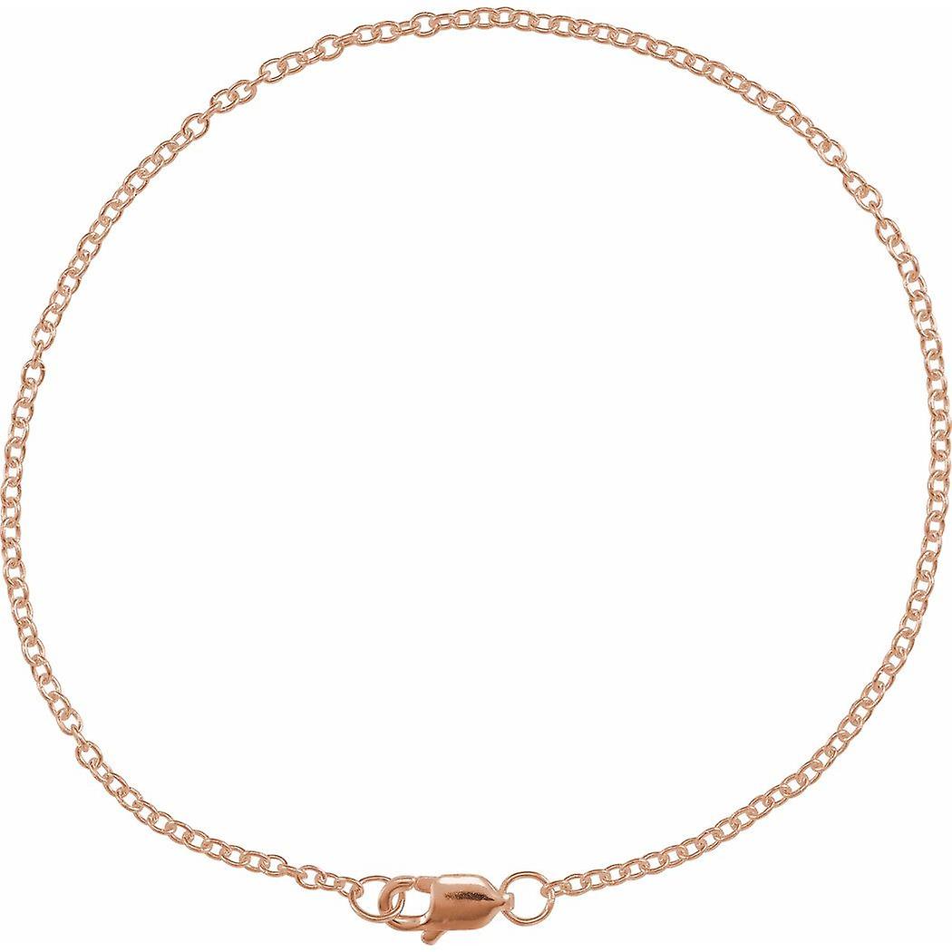 Corrente de cabo sólida de 1,5 mm preenchida com ouro rosa 14k pulseira de elo de pulseira de 7 polegadas para mulheres e homens