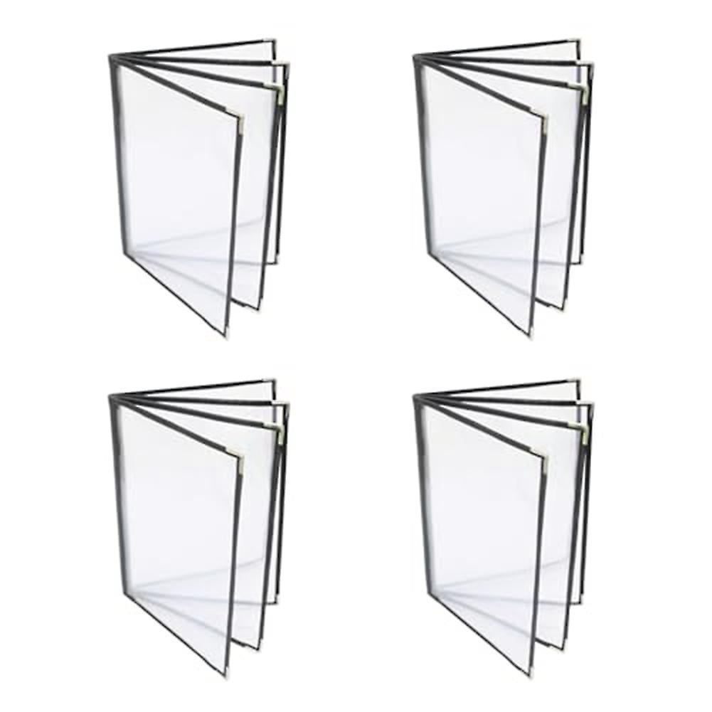 4PCS Menu Covers, Menu Covers 8.5X11Inch, Menu Holder 4 Page 8 View, Restaurant Menu Covers for A4