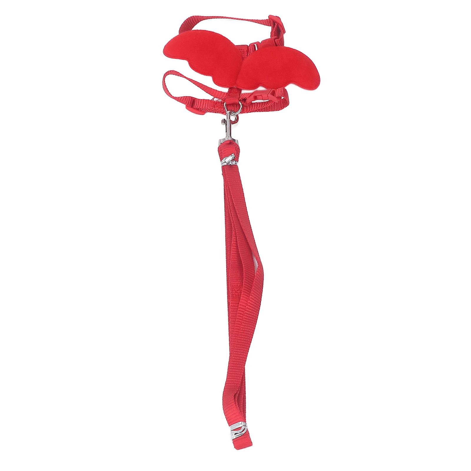 Duck Harness and Leash Adjustable Size Wing Shape Small Animal Traction Rope for Outdoor Training Red S