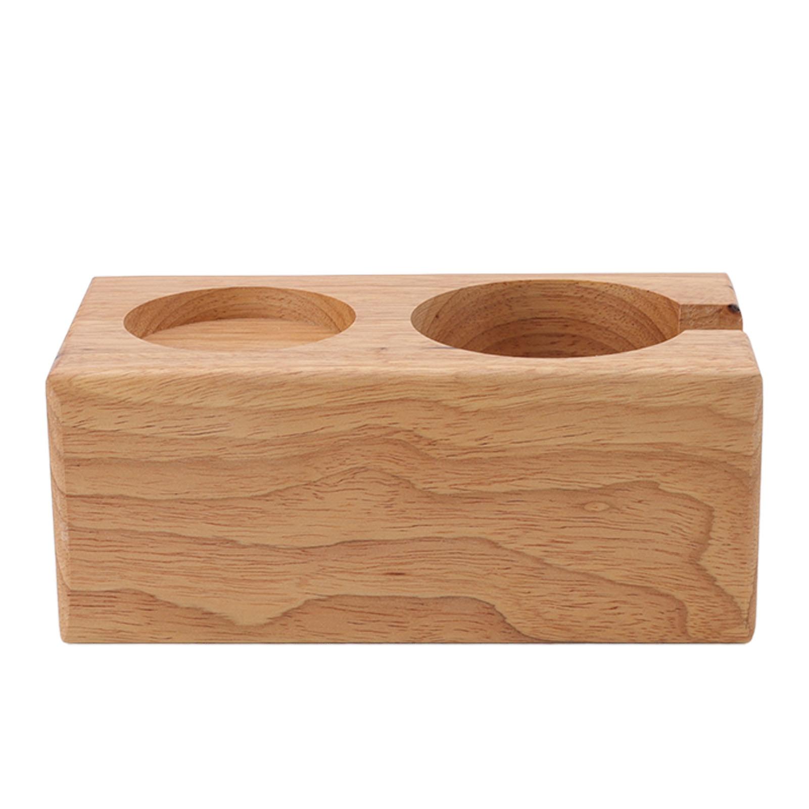 58mm Coffee Tamper Holder Beech Wood Distributor Stand Rack, Coffee Bar Accessories Organizer for Espresso Tools Storage