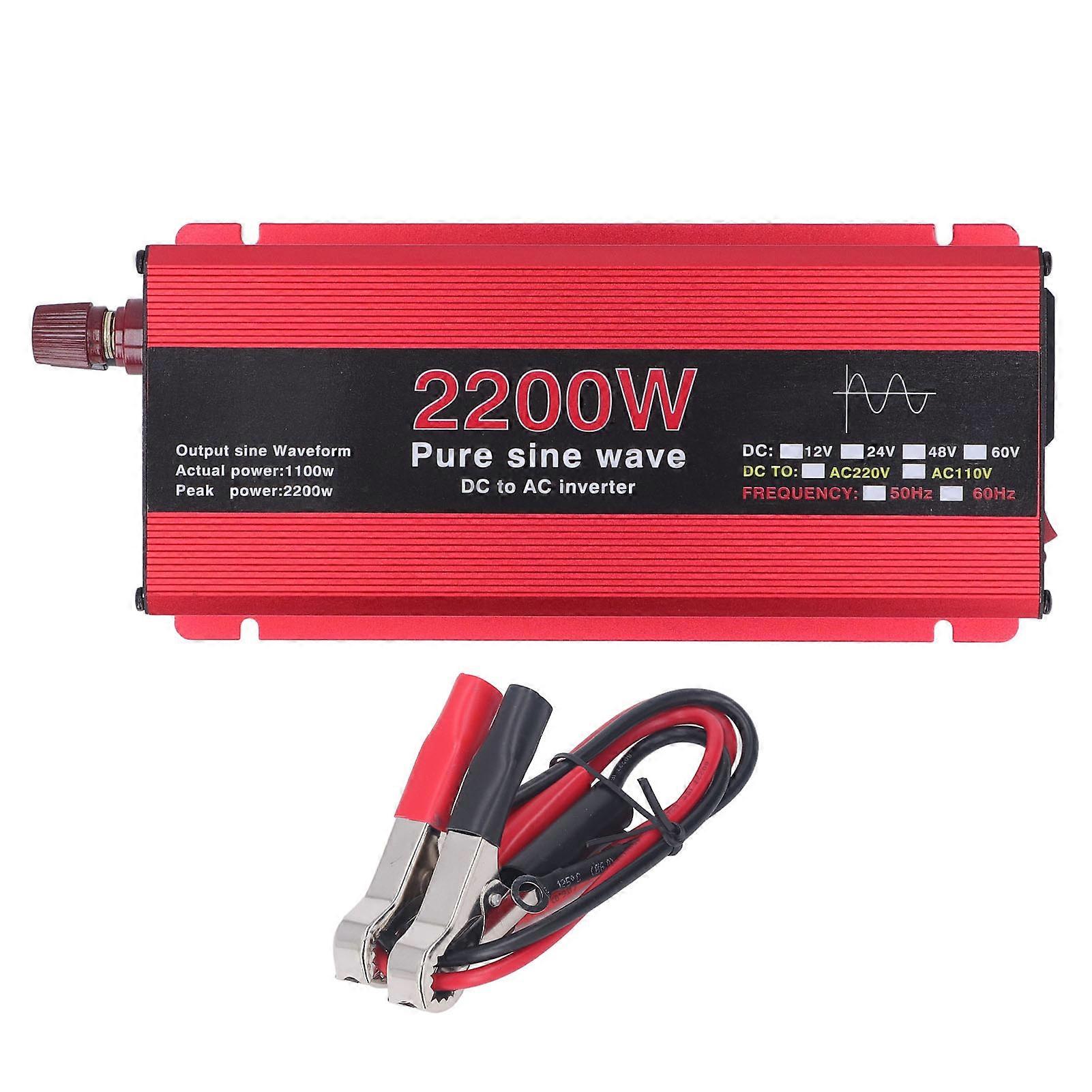 2200W Pure Sine Wave Inverter 12V DC to 220V AC for Solar and Wind Power System for Outdoor Vehicle