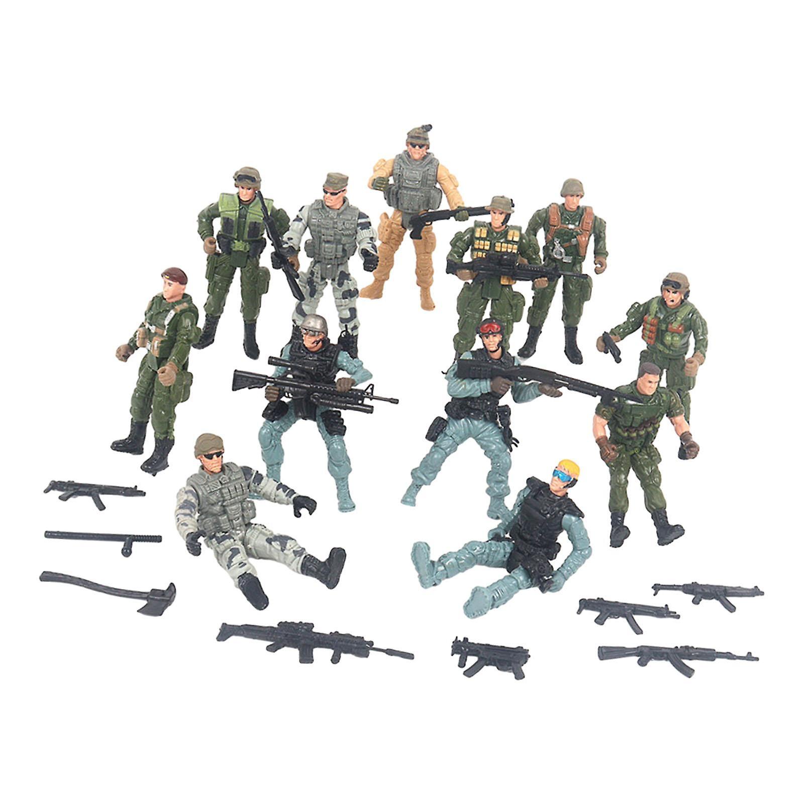 1/18 Scale Soldiers Figures Toys Dioramas for Class Projects Sand Table Game 12pcs