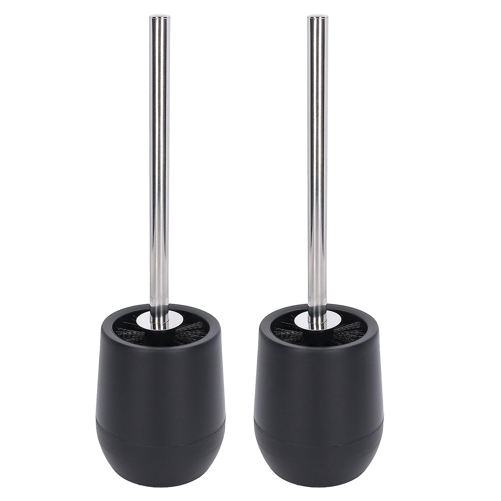 Dual Toilet Brush Set with Secure Locking Threads and Sturdy Base for Effective Cleaning