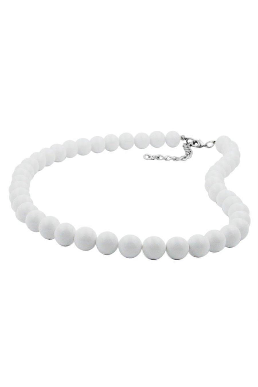 Necklace Beads 10mm White Shiny 80cm - Gl01500-80