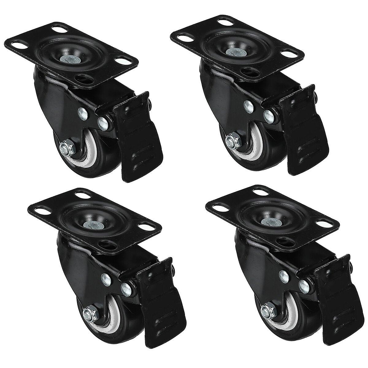 4Pcs 2" 50mm Swivel Castor Wheel Heavy Duty 200kg Trolley Furniture Caster Rubber