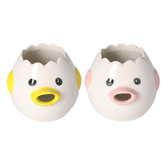 2Pcs Ceramic Chicken Egg Separator Yolk Creative And White Separator Egg Small Egg Filter