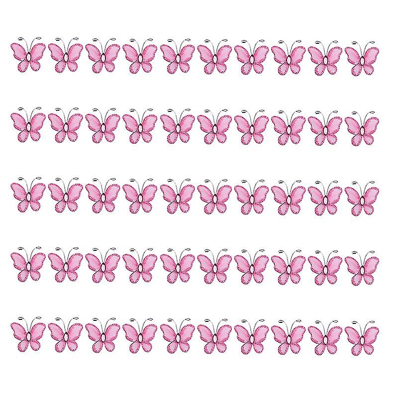 50pcs Wired Butterfly For Ornament Decoration
