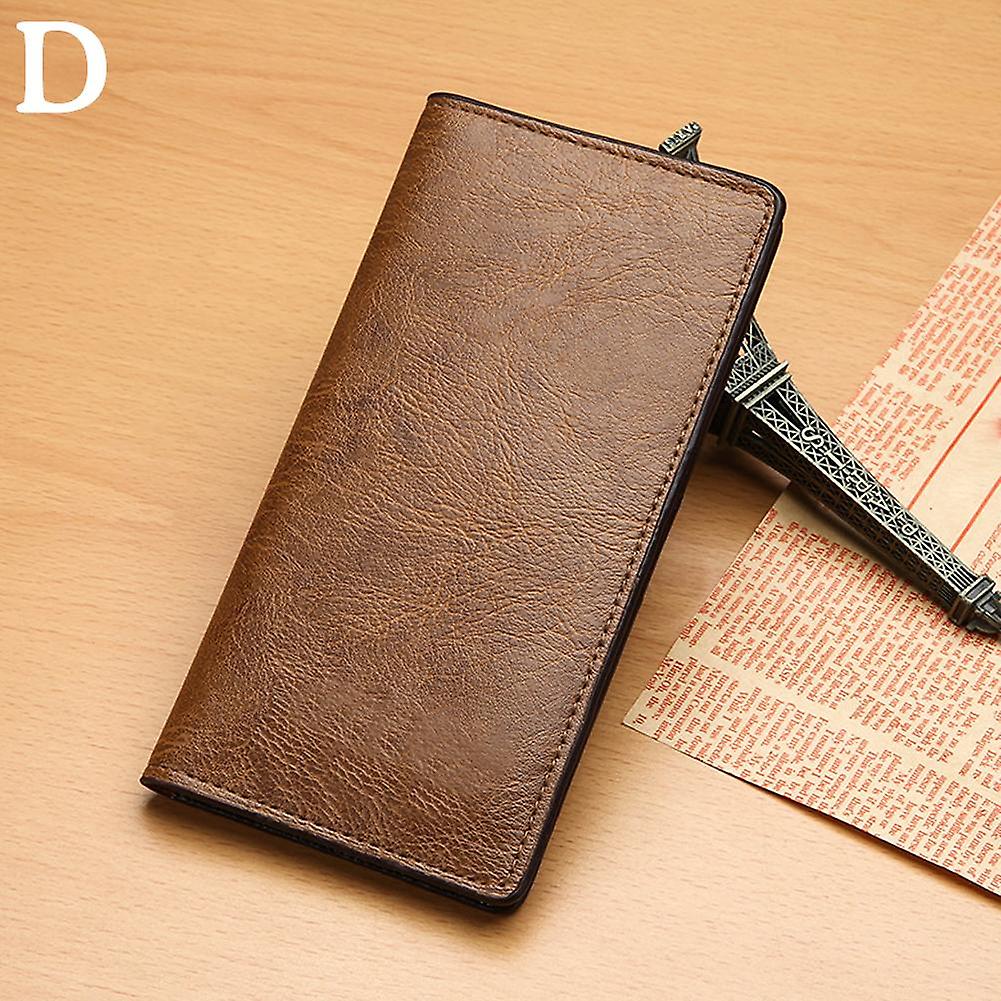 Hommes Long Portefeuille Poches Carte D’identité Carte D’identité Pochette Sac À Main Rétro Simple Élégant Cadeaux