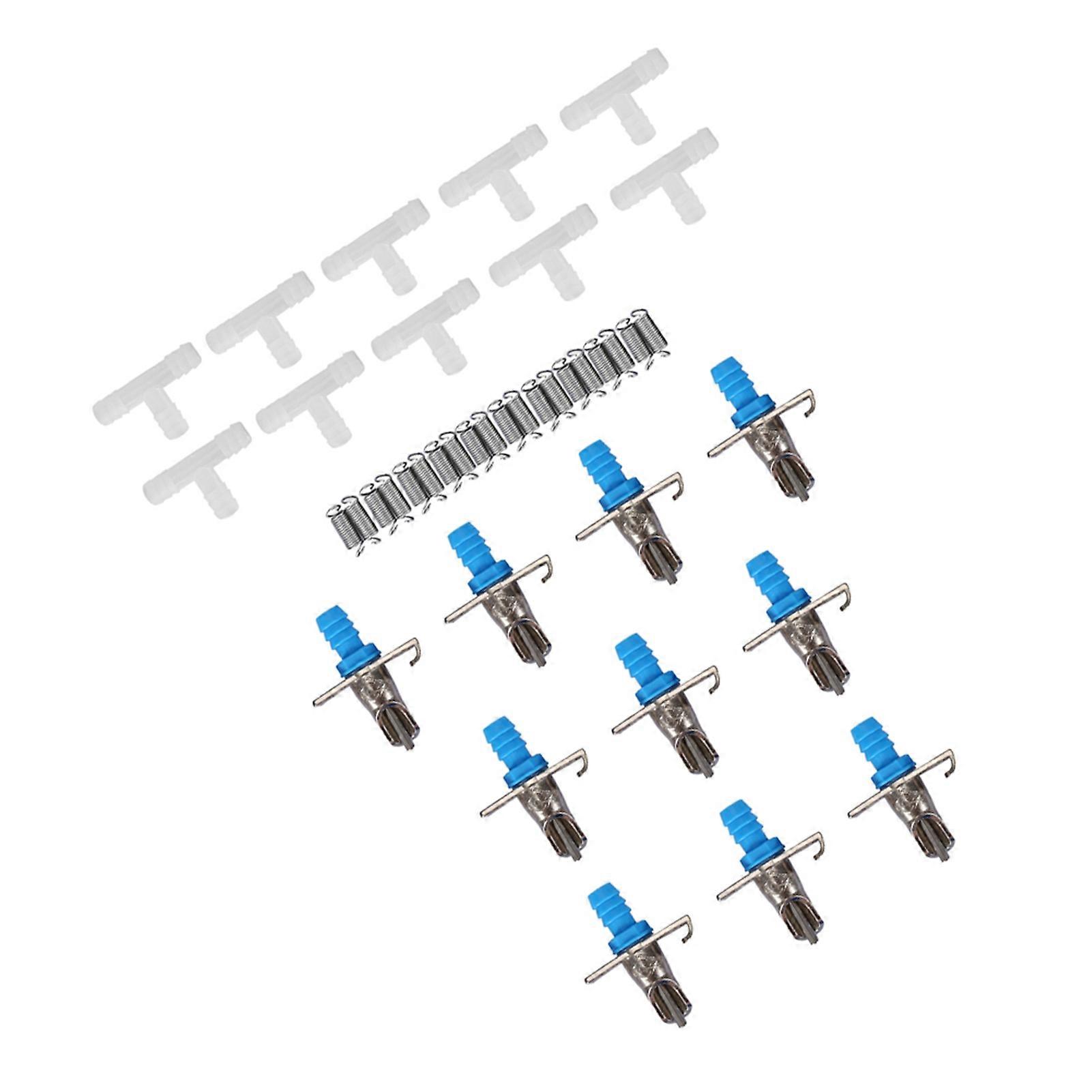 10PCS Kaninchen Trinker Nippel Tränke Set mit Doppelfedern 3,5x4,5cm