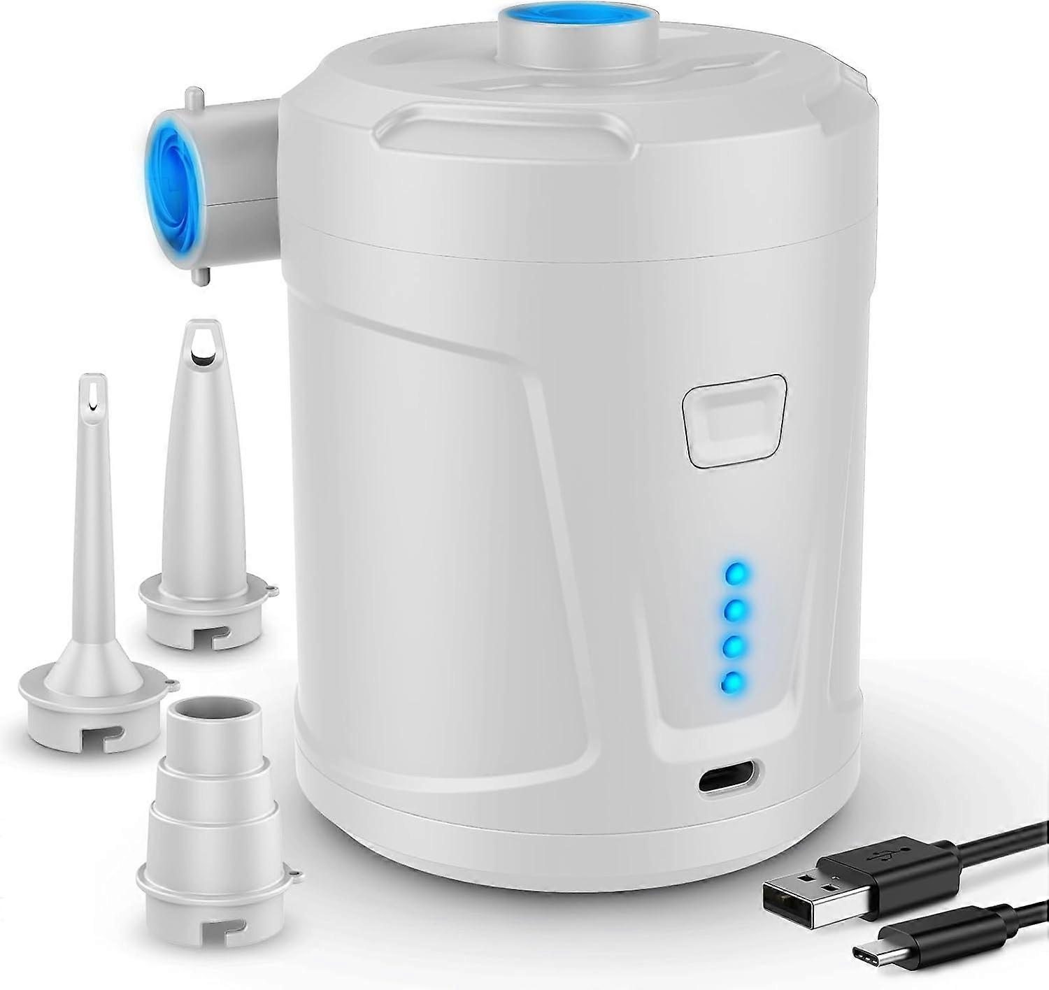 Electric Air Pump, Inflatable Mattress Inflator with 3 Air Nozzles, Fast Inflator for Inflatable Boat/Air Mattress
