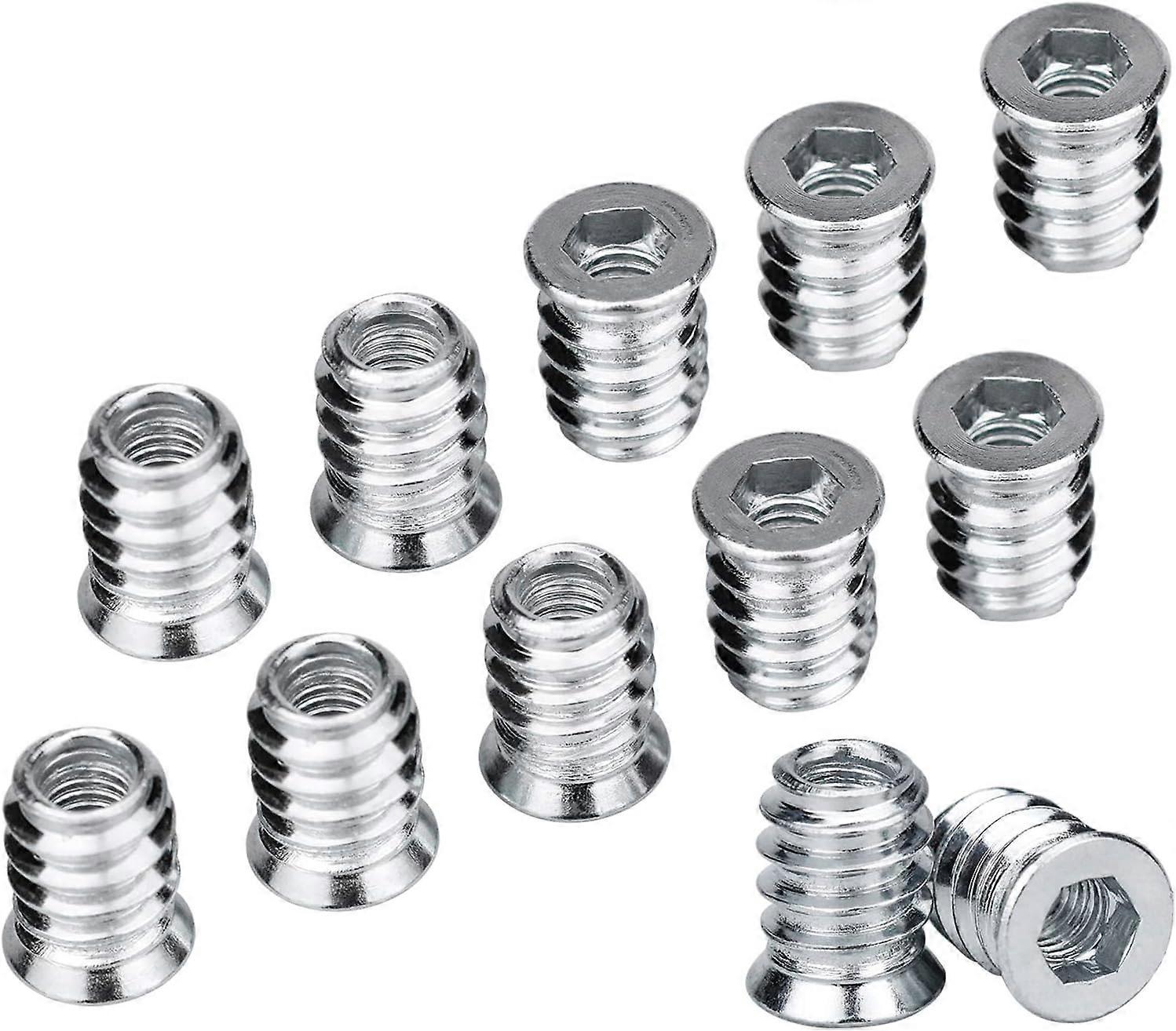 100 Pcs Countersunk Head Screws, Professional Screw Sleeves, M6 x 15mm Screw Assortment Kit Screw-in Insert Hexagon Socket Threaded Insert for Furnitu