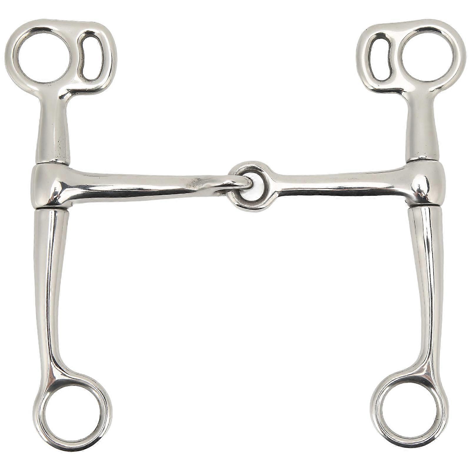 Horse Breaking Bit Stainless Steel 125mm Jointed Mouth Bit Equipment with Turn Cheek for Training NO.8152