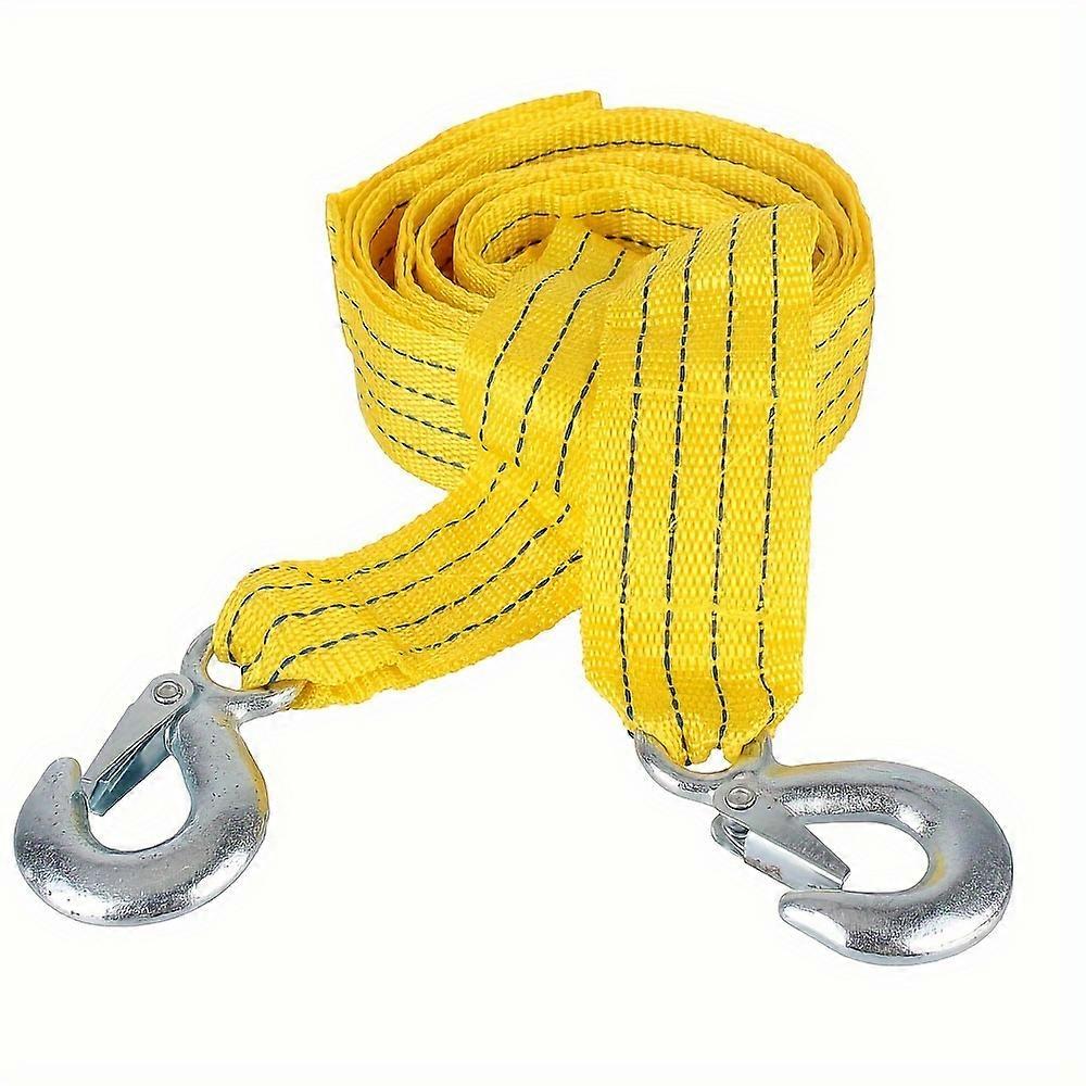 3m Vehicle Tow Strap, Fluorescence Nylon With Alloy Steel Hooks Auto Towing Rope For Car Truck Trailer SUV