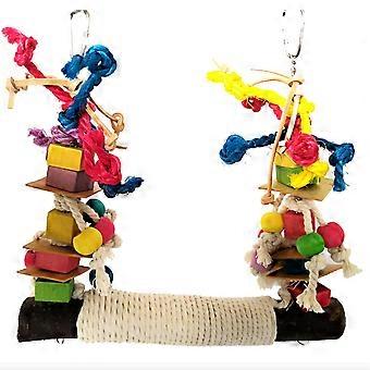 Jouets à mâcher pour perroquets, blocs de construction colorés, corde en coton, balançoire, jouet à mâcher pour oiseaux