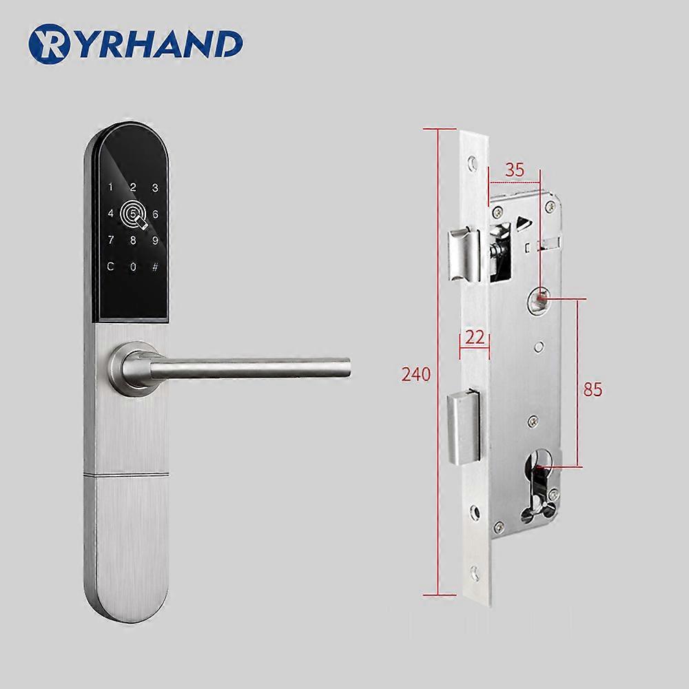 Vandtæt nøglefri europæisk Bluetooth Wifi elektronisk dørlås, App Smart digital kodelås til aluminiumsdør