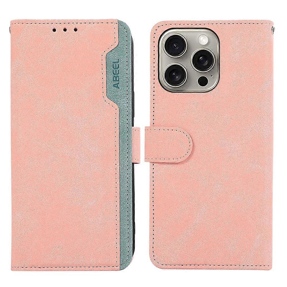 For iPhone 12 / 12 Pro ABEEL Color Block Magnetic RFID Leather Phone Case