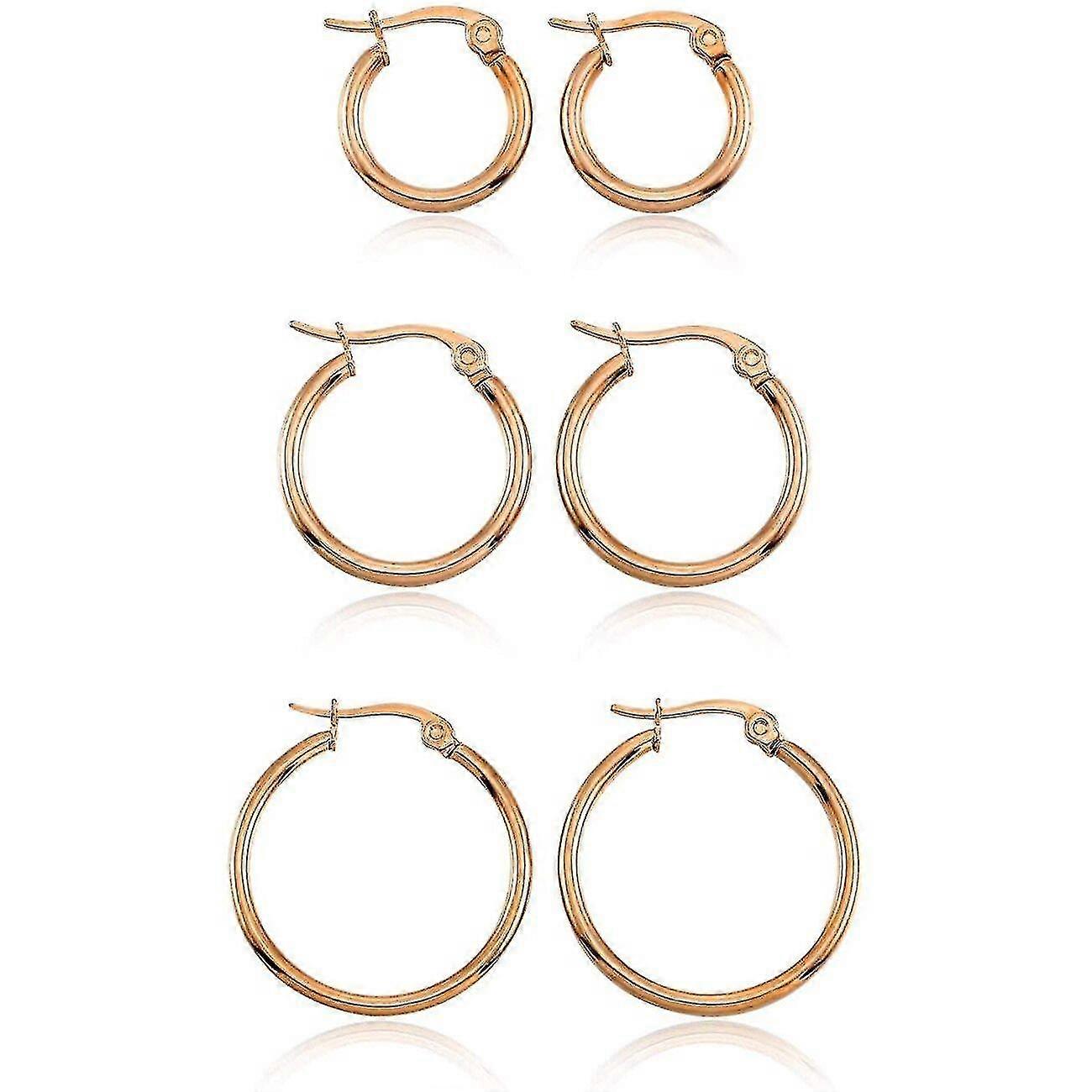 Menos aros de acero Huggie Pendientes Charm