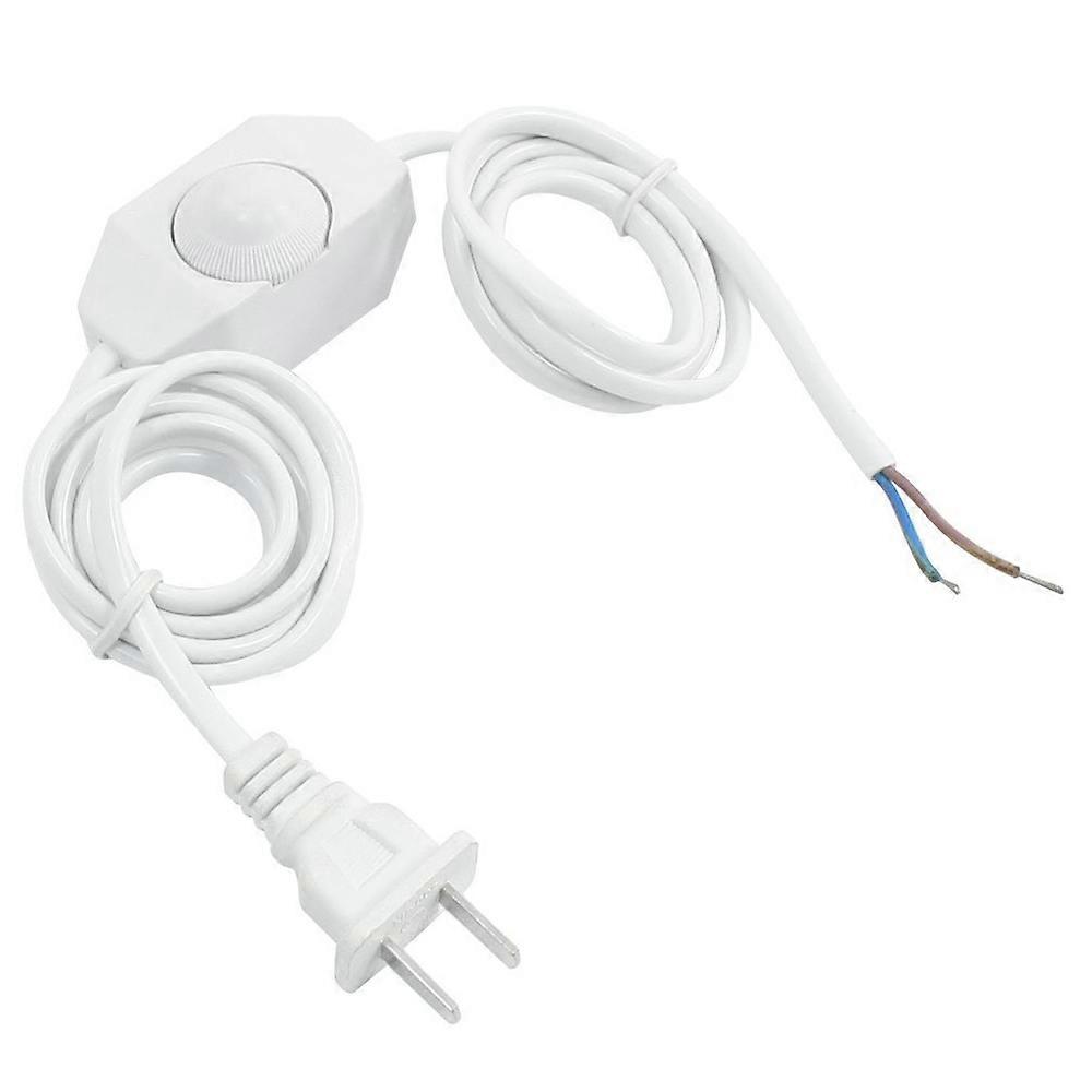 White Lamp Power Cord w Dimmer Switch AC 250V/110V US Plug