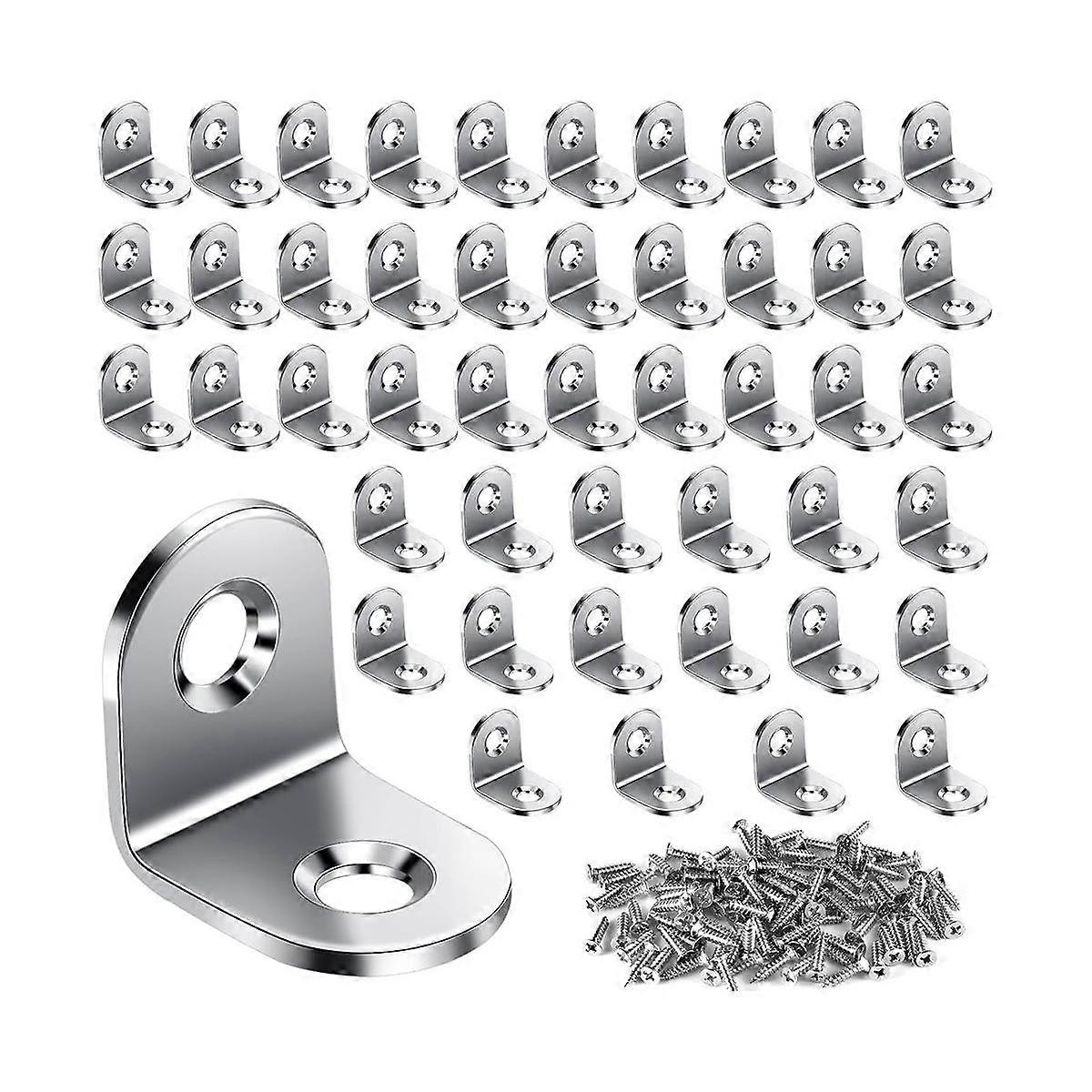 50PCS L بين قوسين الزاوية دعامة ، أقواس صغيرة شديدة التحمل ، أقواس الزاوية اليمنى من الفولاذ المقاوم للصدأ ، 90