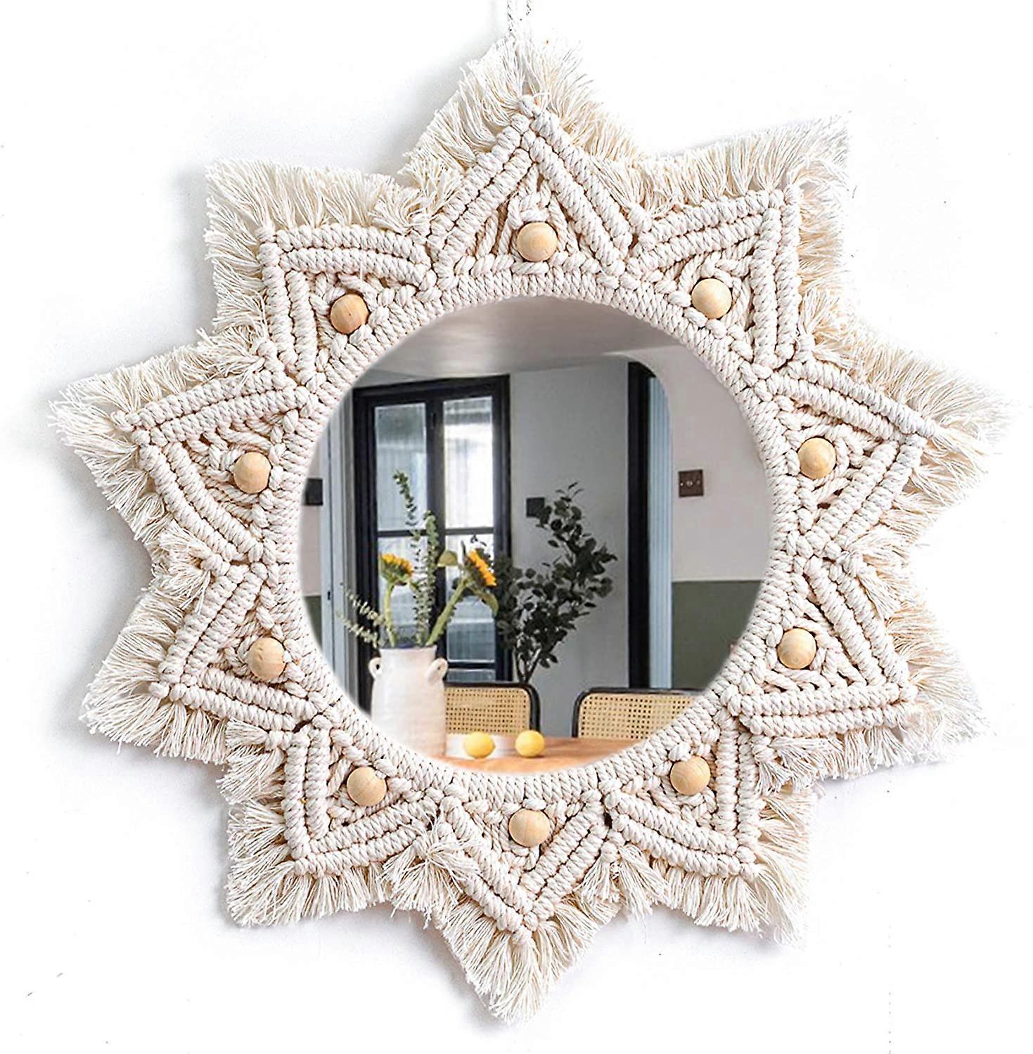 Nirvana Boho Wall Hanging Macrame Mirror Decorative Mirror for Home Decor