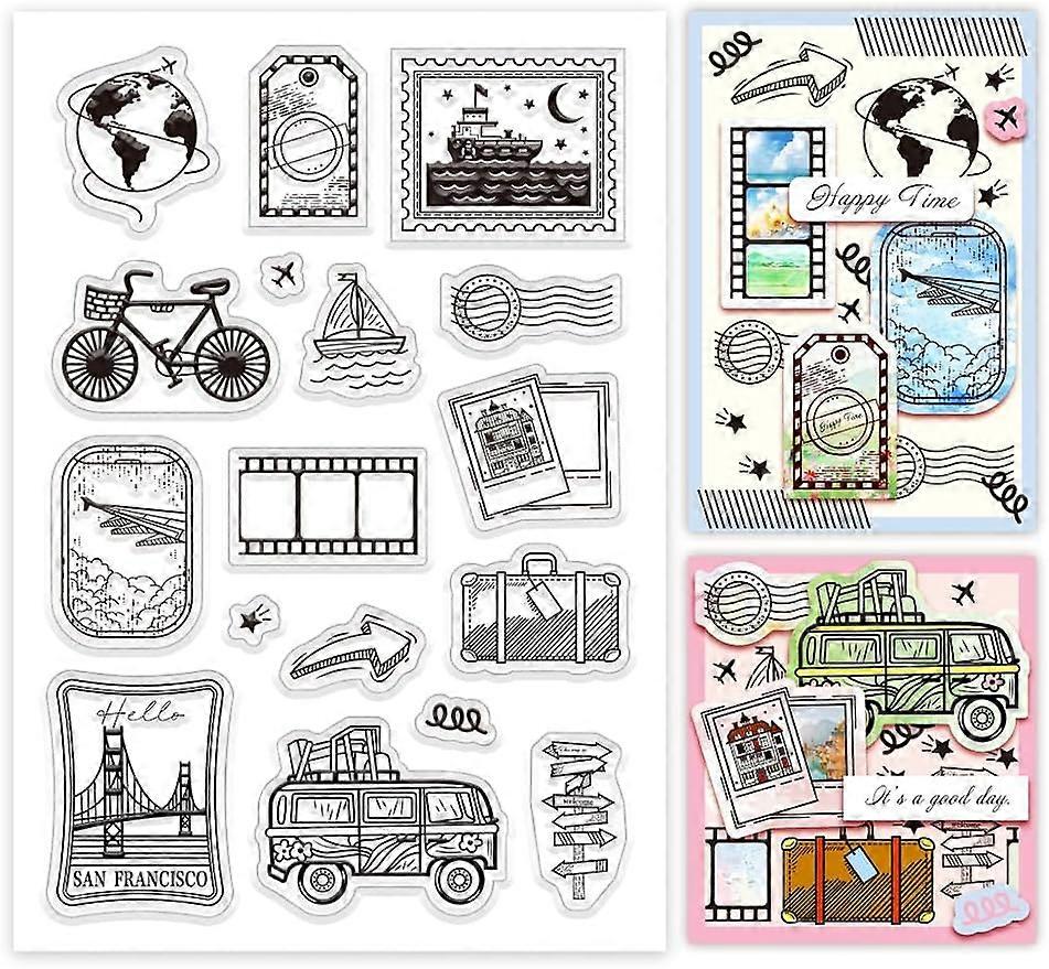 1Sheet Travel Notes Silicone Clear Stamp