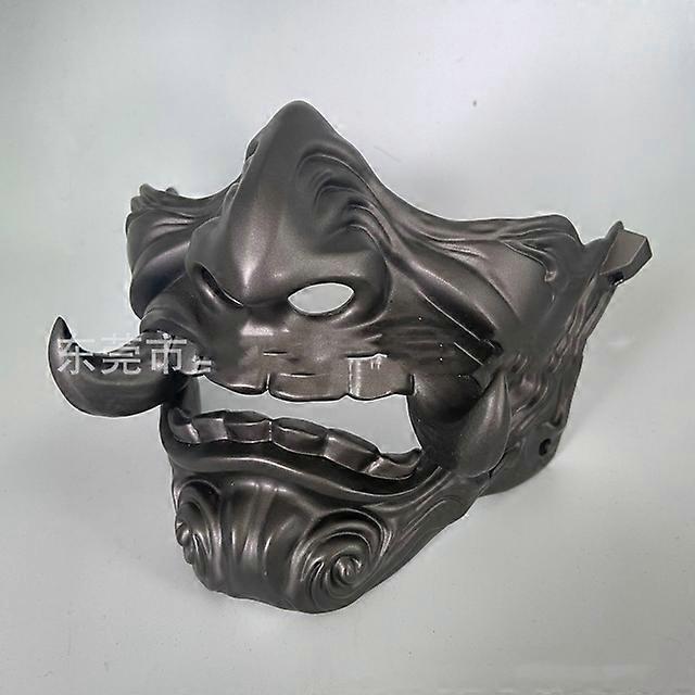 Resin Half Prajna Devil Horror Ghost Mask Halloween Demon Oni Samurai Props Adults Carnival Mask Costumes Props