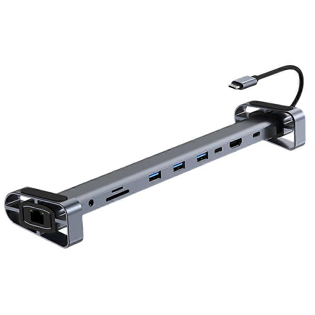 10 i 1 USB-hubbdocka AUX HD-kompatibel VGA-adapter USB C dockningsstation för bärbar dator USB 3.0 5Gbps dataportar för Macbook Huawei