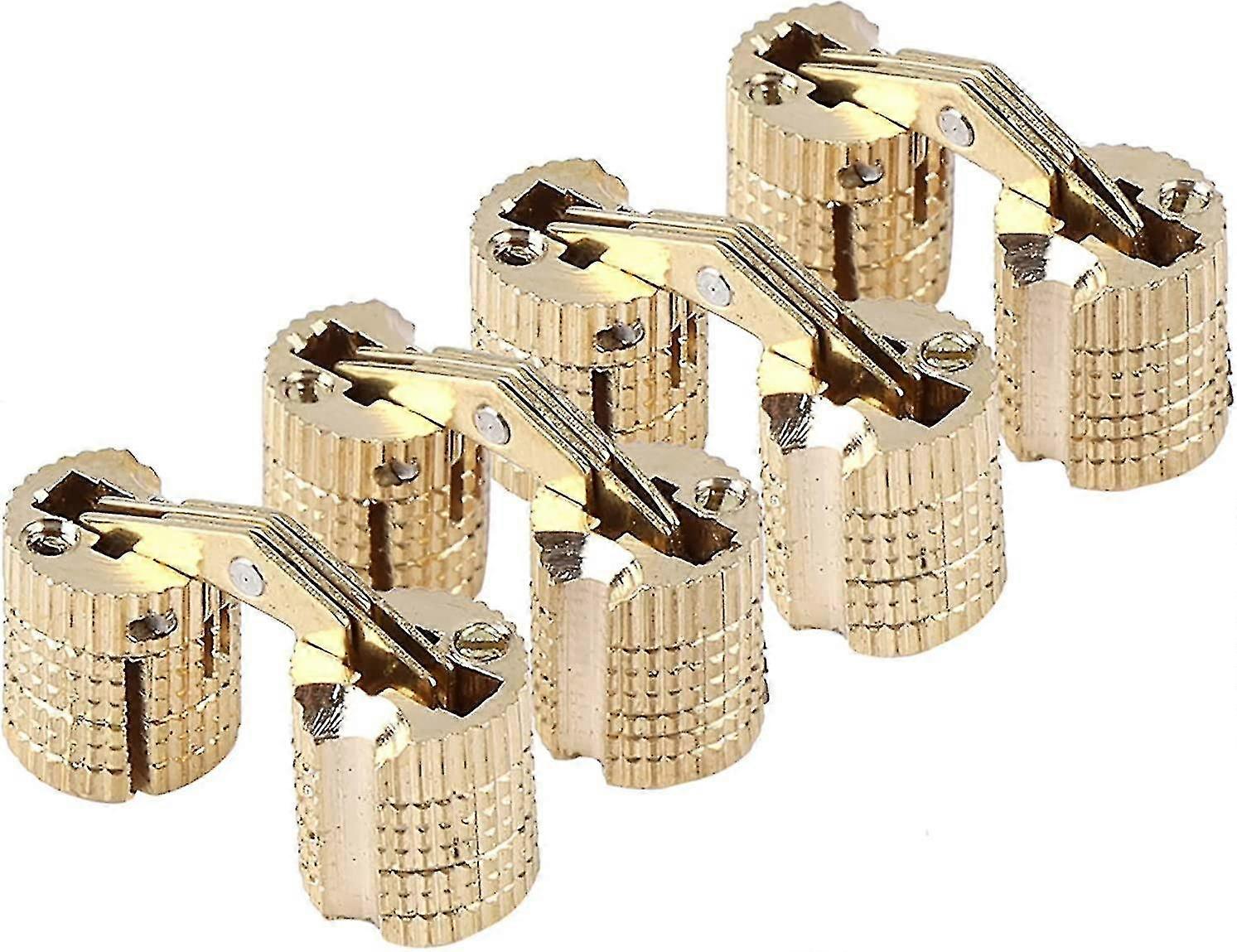 4pcs Barrel Hinge Copper Brass Cabinet Hidden Brass Concealed Hinges