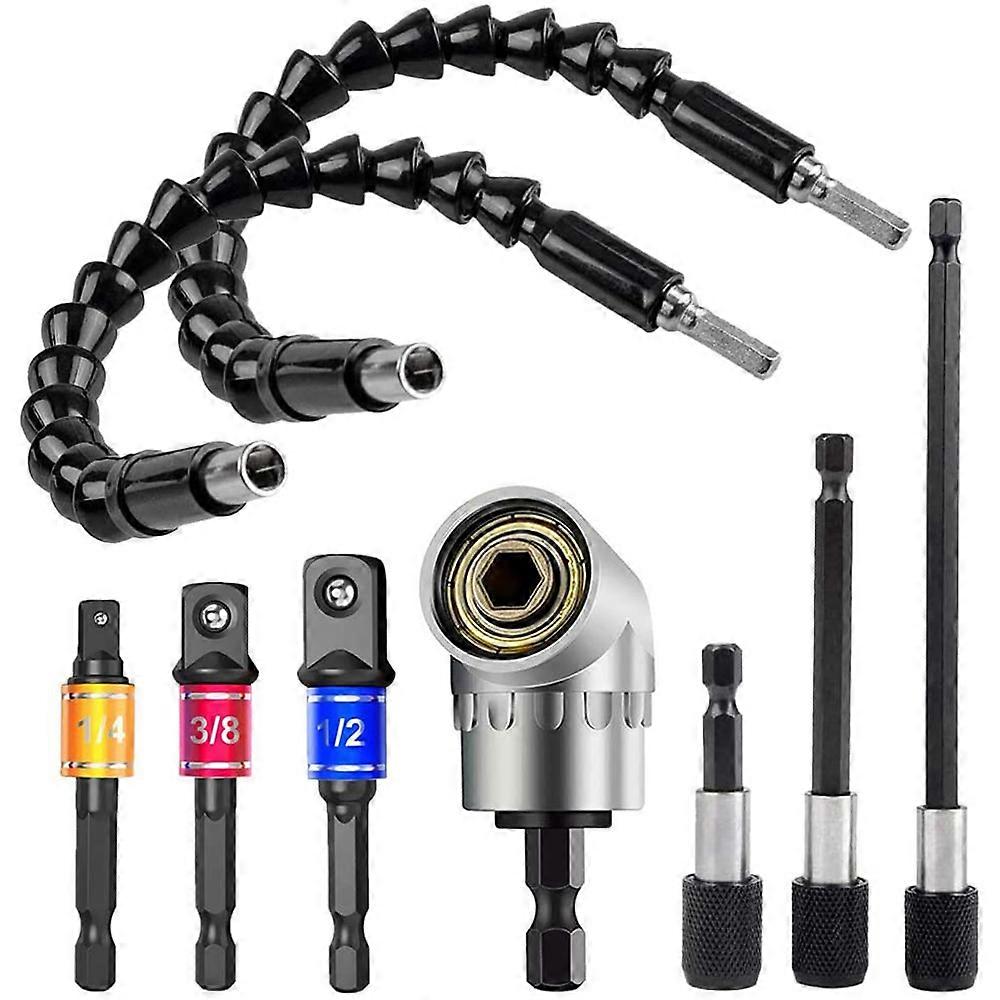 Flexible Drill Extension Hex Drill Nut Driver Bit Set, Bendable Drill Bit,Universal Socket Adapter