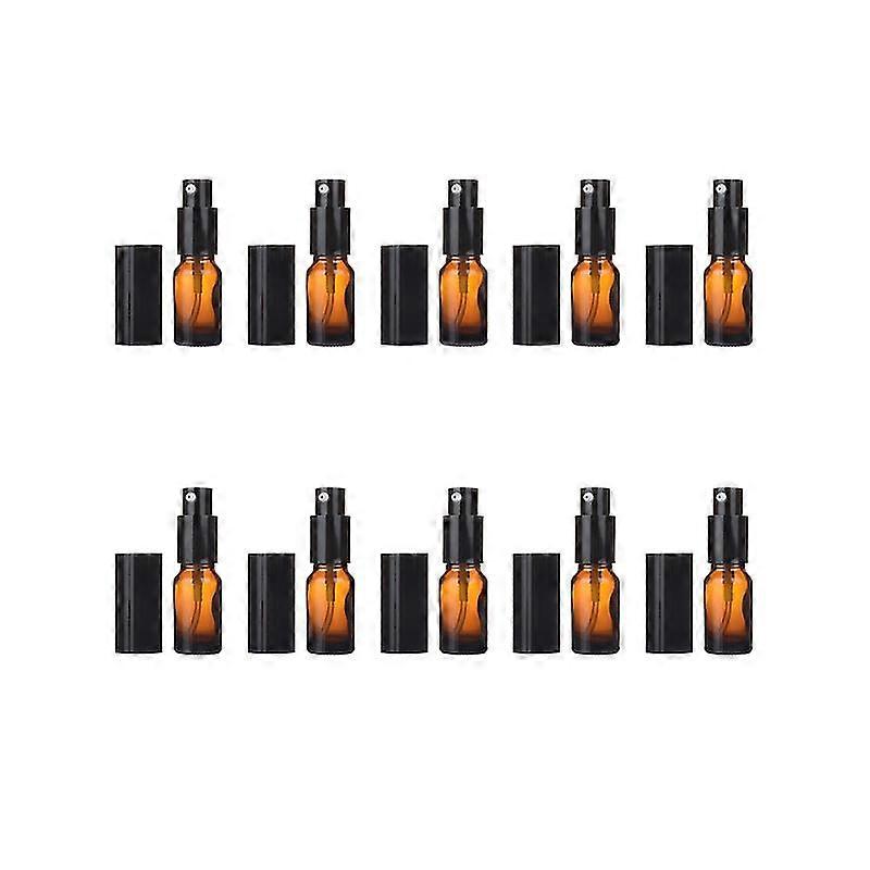 10pcs perfume subpackaging bottle cosmetics container glass emulsion bottle glass empty bottle brown (20ml)