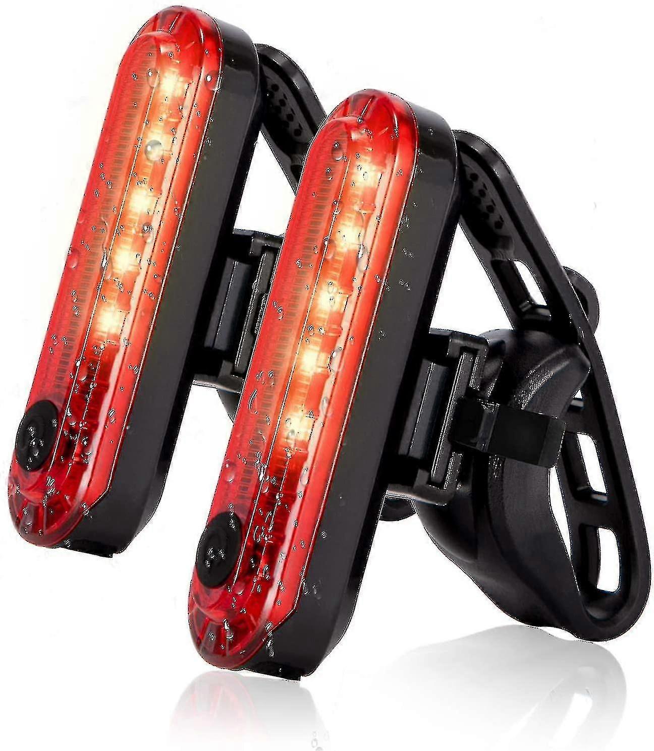2 Pack Usb recargable brillante Led bicicleta trasera