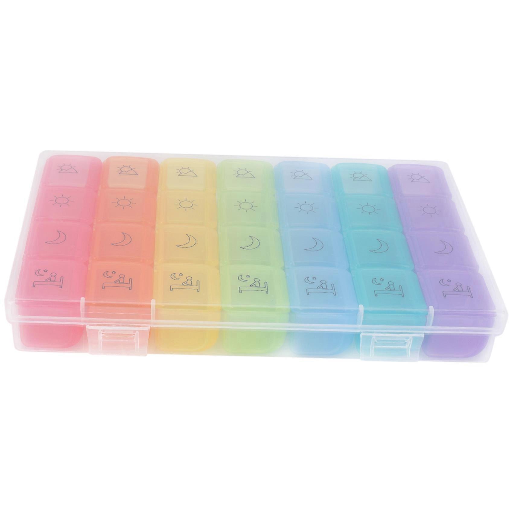 Weekly , 2Nd Gen Extra Pill Box Case (7-Day / 4--A-Day) With Huge Compartments To Hold Plenty Of Fi