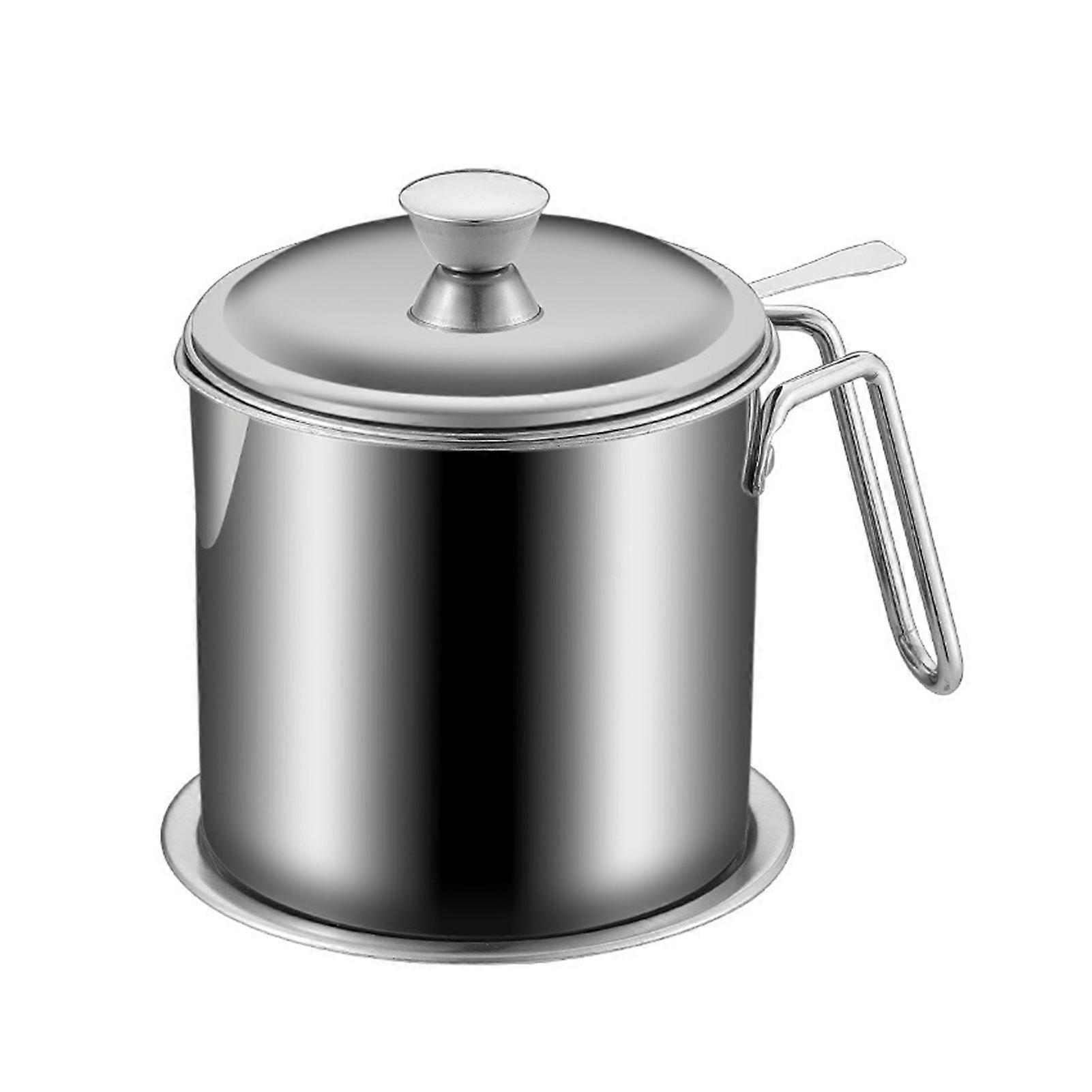 Bacon Grease Saver with Strainer 1.8L Large Capacity Bacon Grease Container Oil Filter Can Easy to Clean Thoughtful Gift