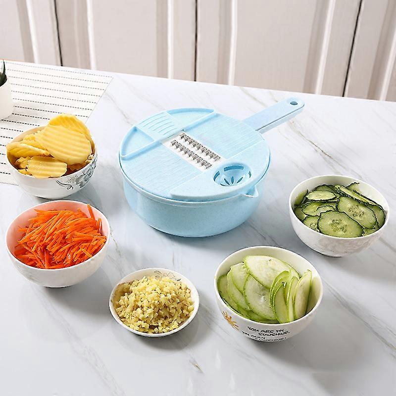 12 in 1 Kitchen Chopper Round Hand-held Wheat Straw Multi-function Cutting Machine