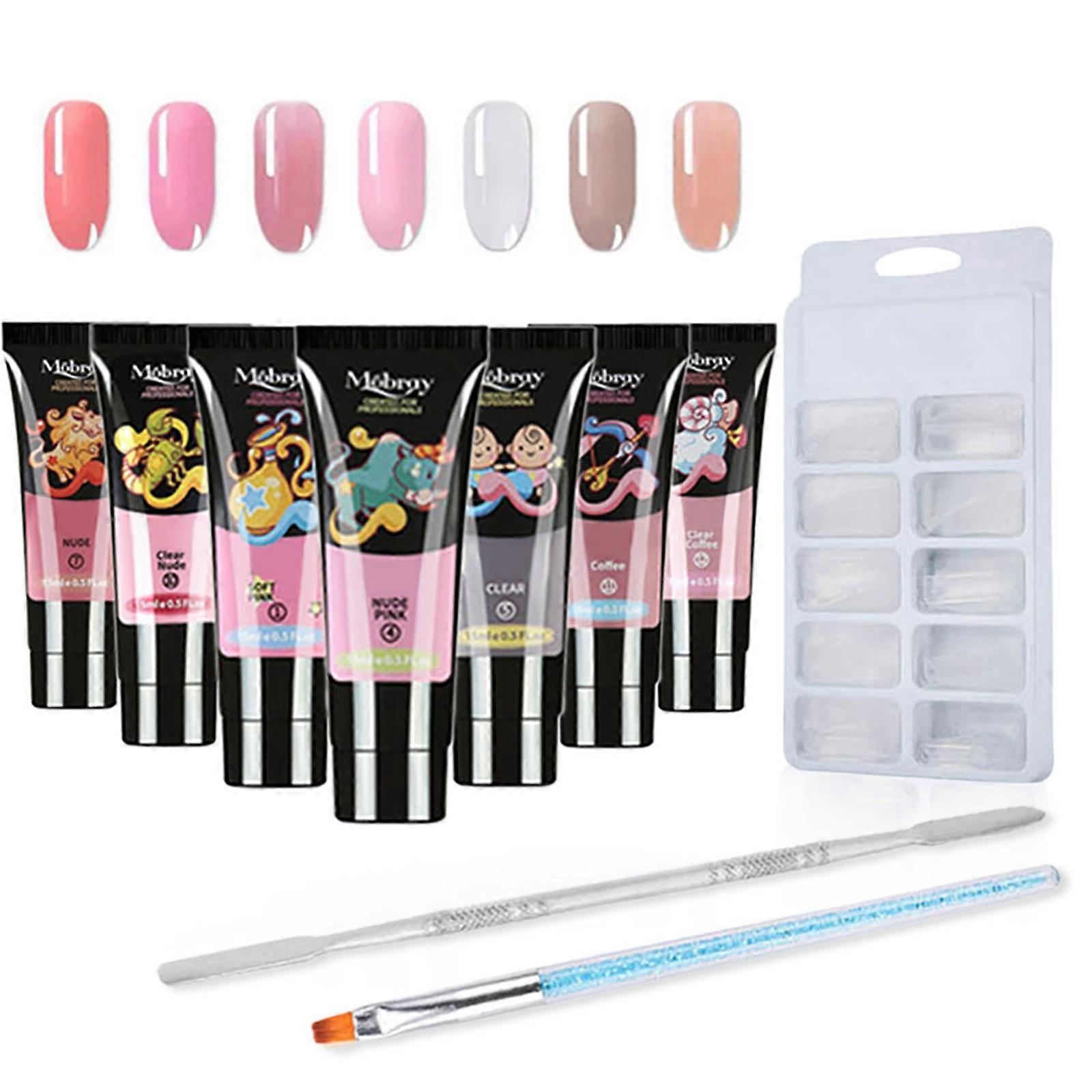 Anself Acrylic Gel Nail Quick-drying Phototherapy Glue Multicolor 7PCS Extension Glue 15ml Set