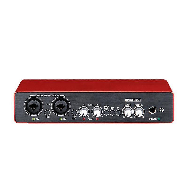 UC22 Audio Interface Recording Sound Card 48V Phantom Power Electric Guitar Sound Mixer Professional Mixing Console Studio Live