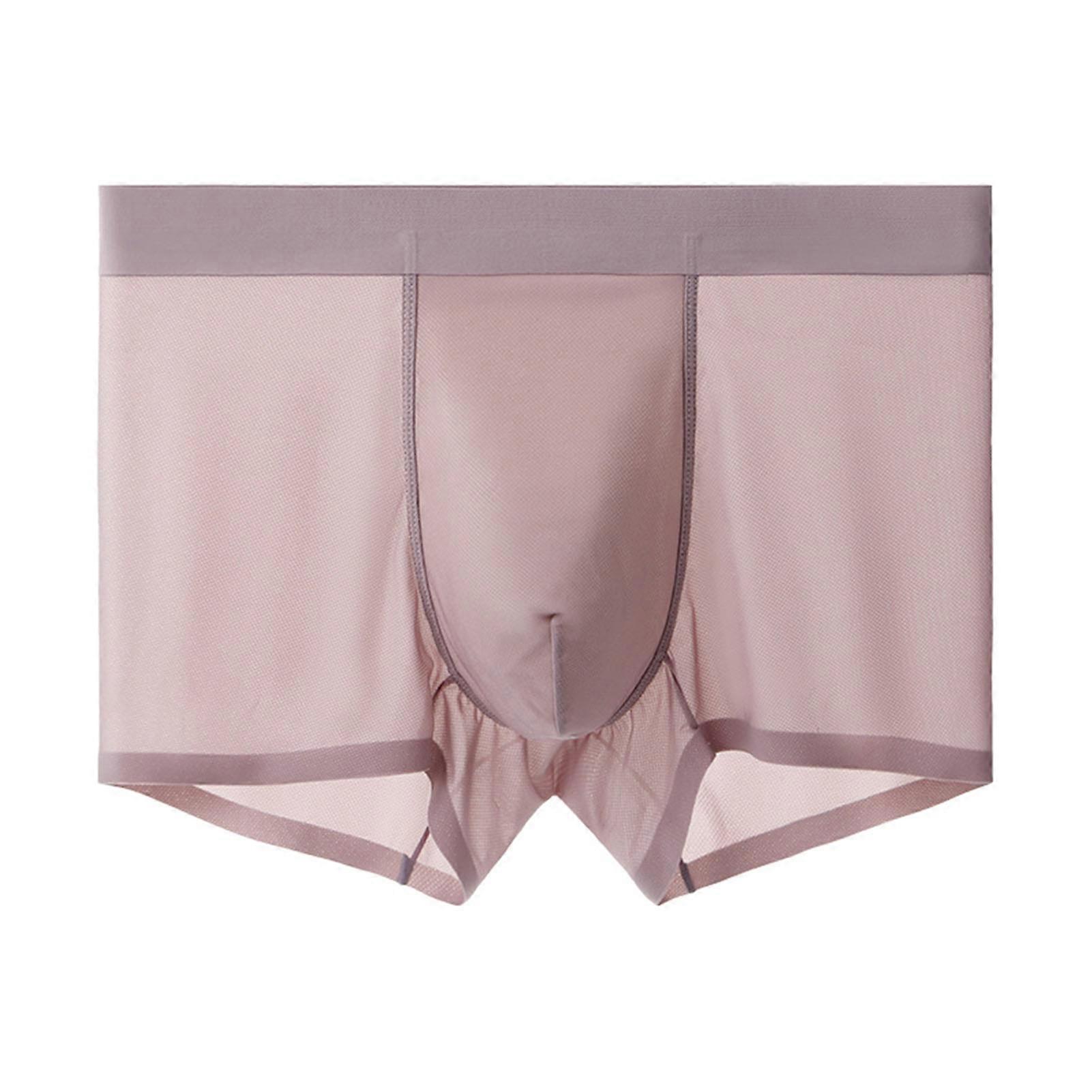 Mäns Ice Silk Underkläder U Konvex Design Låg Rise Boxershorts för vardagsbruk