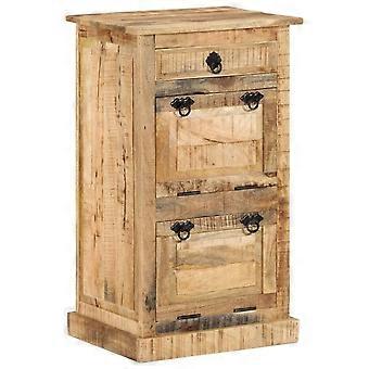4-lagiger Schuhschrank mit Schublade massiv raues Mangoholz
