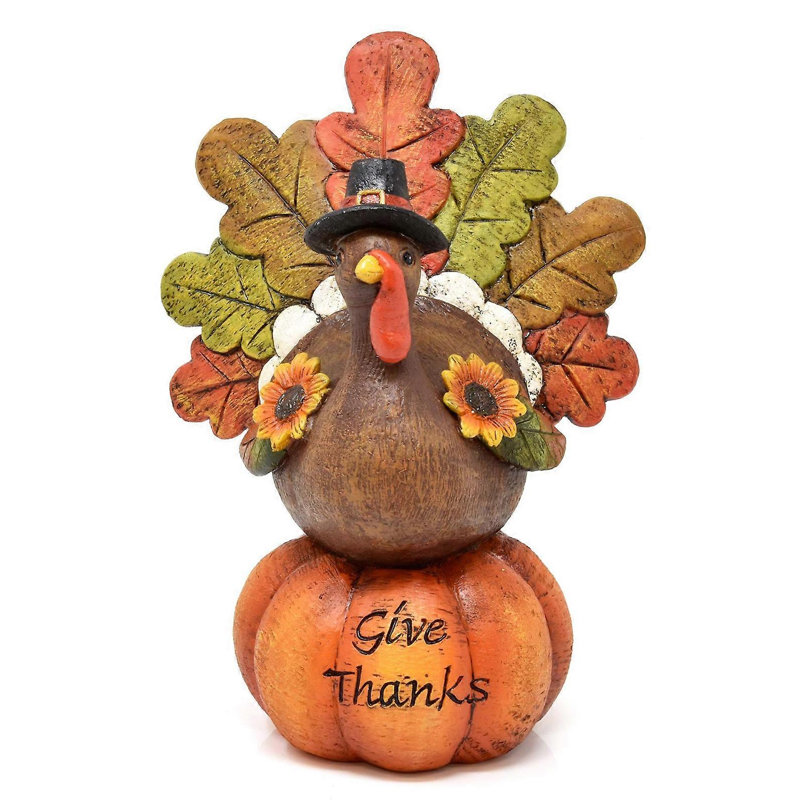 Thanksgiving Pumpkin Turkey Ornament Small Resin Fall Table Decoration