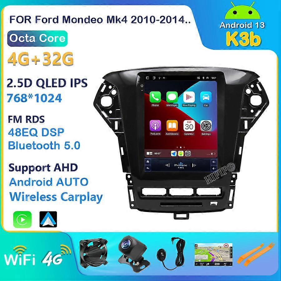 Android 13 For Tesla Type Car Radio For Ford Mondeo 4 mk4 2010 2011 2012 2013 Multimedia Player GPS 2din Carplay Stereo