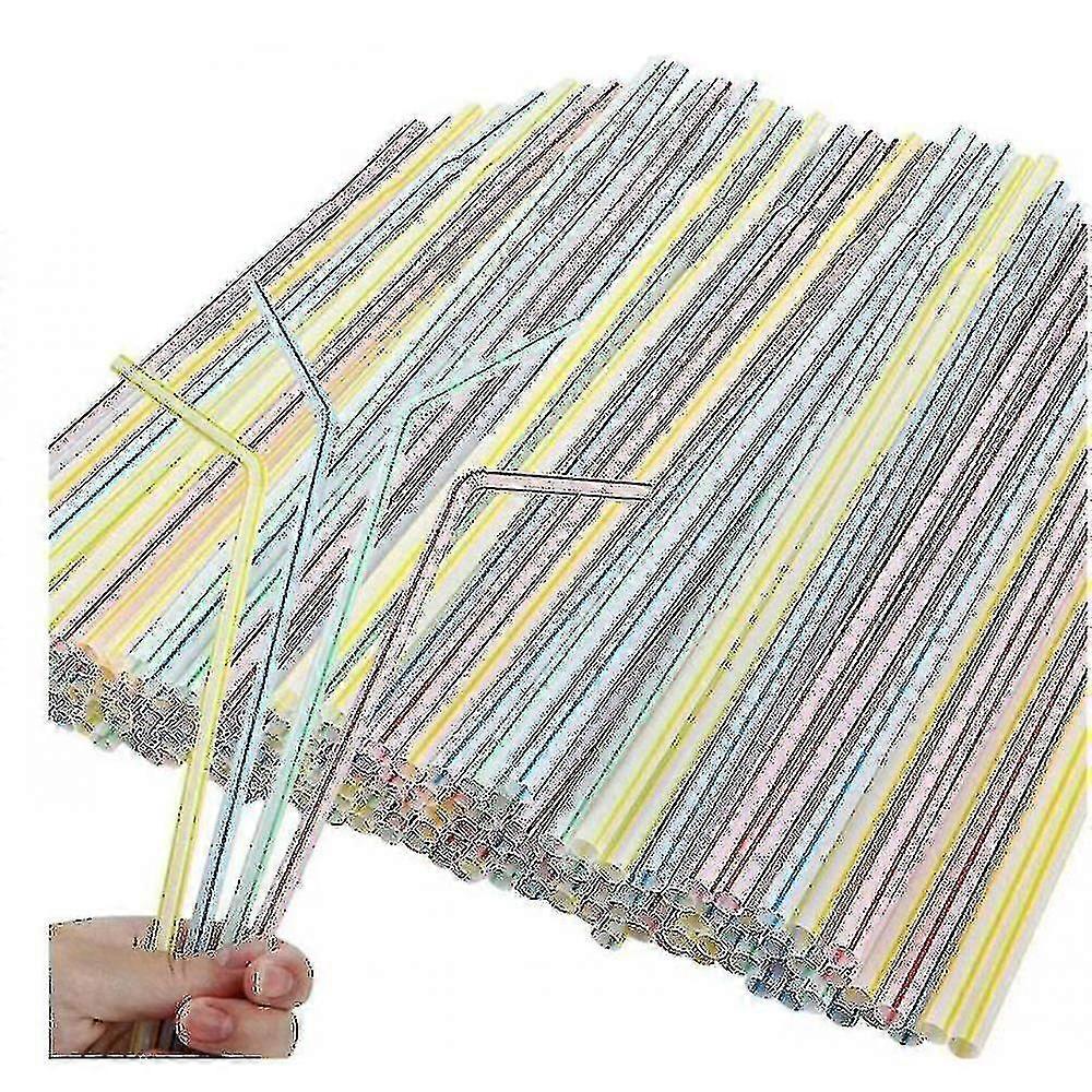 200 Plastic Straws Multicolor