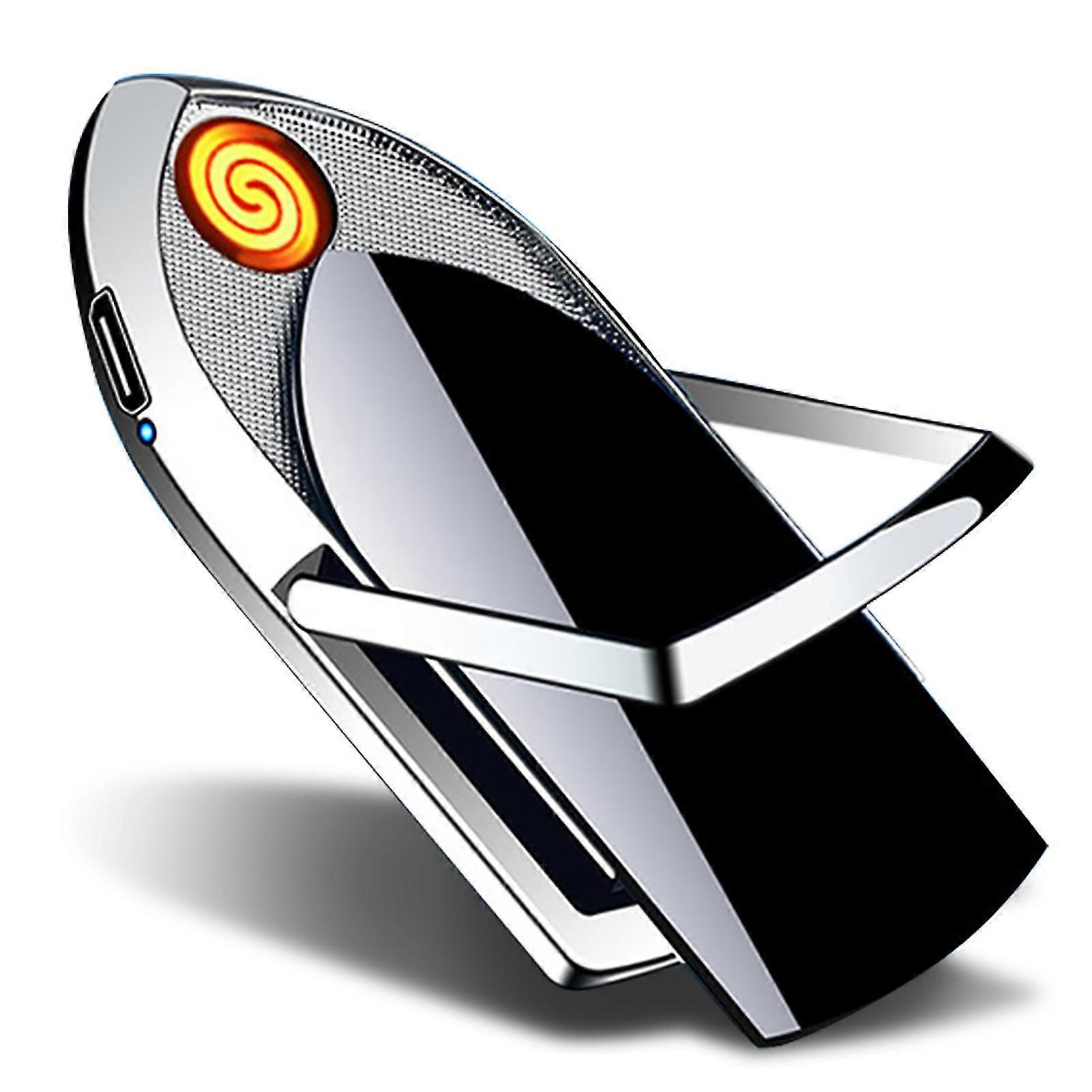 Creative Ring Buckle Lighter Usb Rechargeable Phone Holder Cigarette Lighter