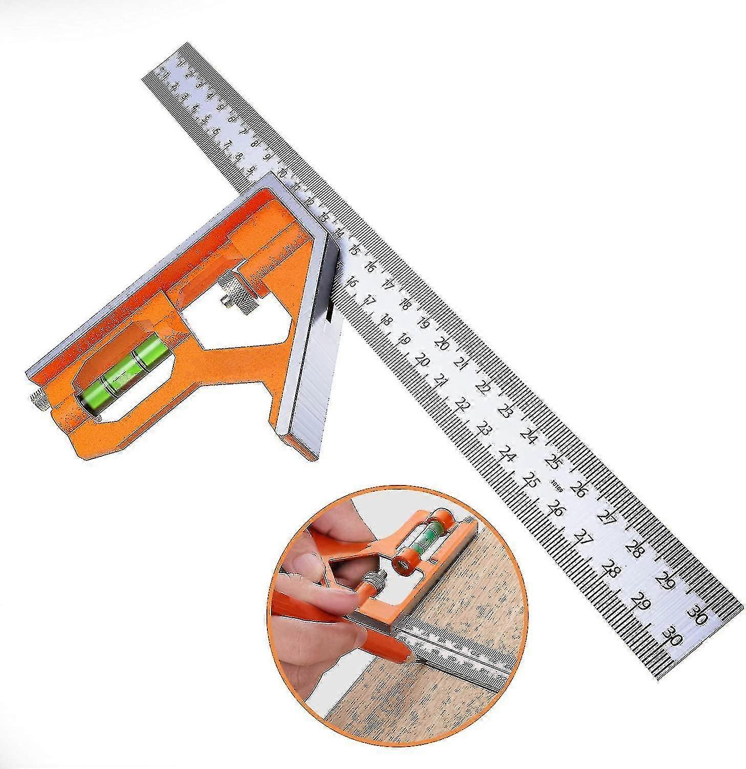 300mm Combination Square-accurate Universal Metal With Ruler Stop And Marking Tool Hy
