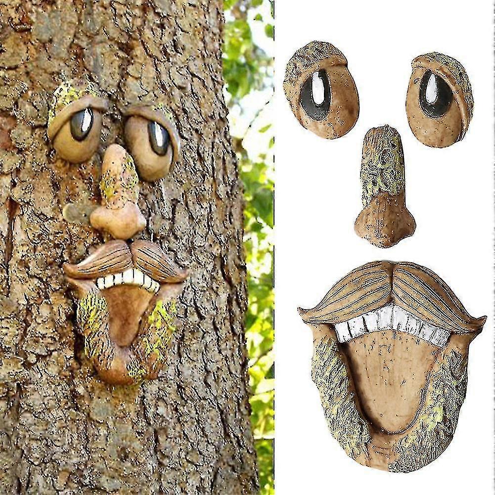 Tree Face Decor Old Man Tree Hugger Bark Ghost Face Garden Yard Art Decor Easter Creative Props-