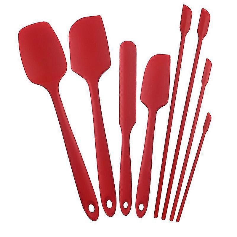8pcs Silicone Spatula Set,dishwasher Safe Heat Resistant ,red
